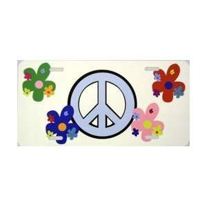 Sweet Flowers Love Peace Sign License Plate:  Kitchen 