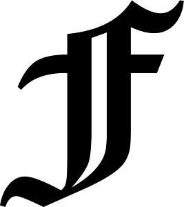 Letter F   Old English Initial Decal Window Sticker  