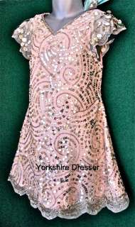 MONSOON Pink ANYA Gold Sequin Beaded Dress  FREE POST  