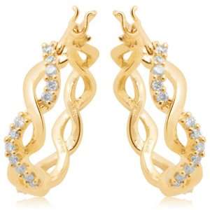   Diamond Twist Hoop Earrings (1/4 cttw, I J Color, I3 Clarity): Jewelry