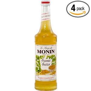 Monin Flavored Syrup, Peanut Butter, 33.8 Ounce Plastic Bottles (Pack 
