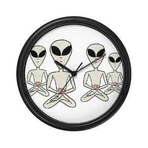  Meditating Aliens Funny Wall Clock by  