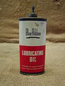 Vintage Blue Ribbon Oil Can Antique Oiler Tractor Old Oilers 