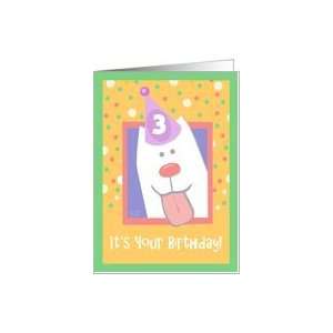  3rd Birthday, Happy Dog, Party Hat Card: Toys & Games