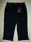 Misses Gloria Vanderbilt Amanda Denim Jeans Capris Black Size 6 New C4