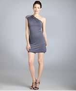 Laundry by Shelli Segal pebble jersey beaded strong one shoulder dress 