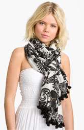kate spade new york paisley grove cotton & silk scarf $100.00