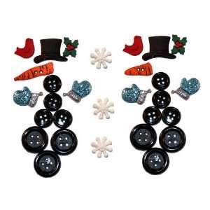  Building a Snowman Christmas Buttons 