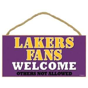  Los Angeles Lakers Wood Sign   5x10 Welcome Sports 