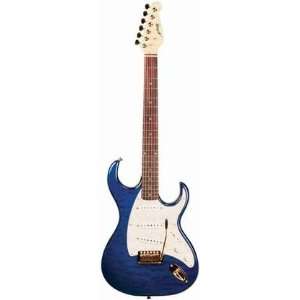  Arbor Double Cutaway Electric Guitar   Trans Blue Quilted 