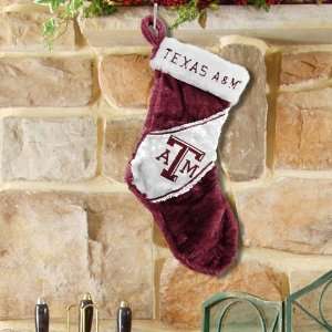 Texas A&M Aggies Colorblock Plush Stocking:  Sports 