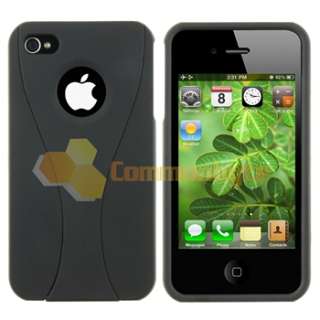 Black 3 PIECE Hard CASE+Car Charger+PRIVACY LCD FILTER for iPhone 4 4S 