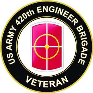  US Army Veteran 420th Engineer Brigade Decal Sticker 3.8 