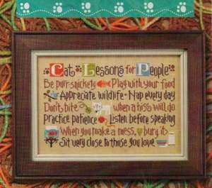 Lizzie Kate CAT LESSONS FOR PEOPLE Cross Stitch Chart  