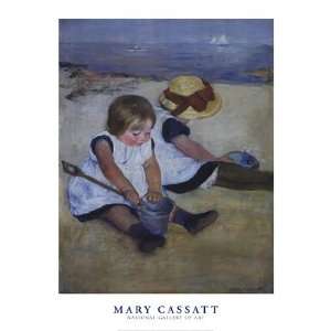   : Children Playing on the Beach by Mary Cassatt 24x32: Home & Kitchen