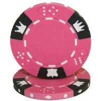 100 Pink Crown & Dice Poker Chips 14 table grams  