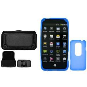 Brand HTC EVO 3D Combo Trans. Blue Silicone Skin Case Faceplate Cover 