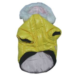 924 S~L Yellow Super Thick Hooded Parka Coat/Dog Cloth  