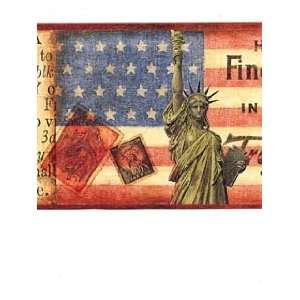  York Statue of Liberty on American Flag