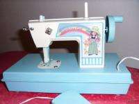 RAINBOW GIRL TOY SEWING MACHINE VINTAGE BATTERY OPERATED LIGHT UP 7H X 