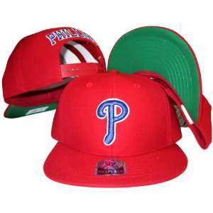   Phillies Red Plastic Snapback Adjustable Plastic Snap Back Hat / Cap