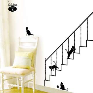 stairway cat wall removable decal sticker