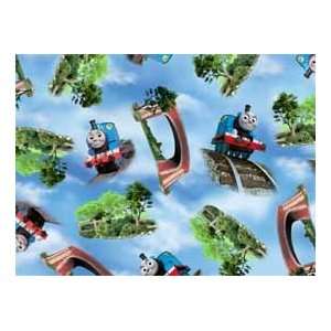  Thomas & Friends Tunnel Vision Cloud Toss Cotton Fabric 