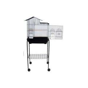   New Bird Cage Vila Top 18x14x46 With Stand On Wheels,BLK: Pet Supplies