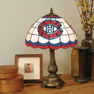   Canadiens Hockey Logo Tiffany Style Table Lamp: Home & Kitchen