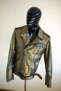 One of The kind BALENCIAGA Bronze Leather Jacket, Brand new, Unworn 