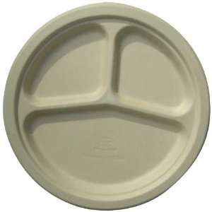  3 Compartment Disposable Plate, 9 Inch, Case of 500 Ea 