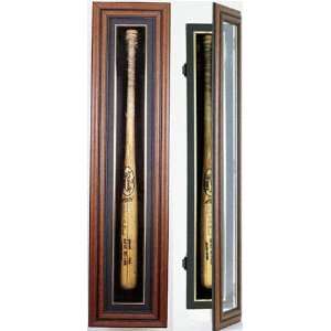  MLB Single Bat Cabinet Mahogany Display Case: Sports 