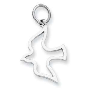  14kt White Gold 11/16in Dove Charm Jewelry
