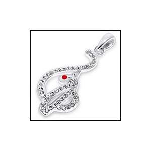   Sterling Silver Jeweled Baby Phat Pendant Piercing Jewelry Jewelry
