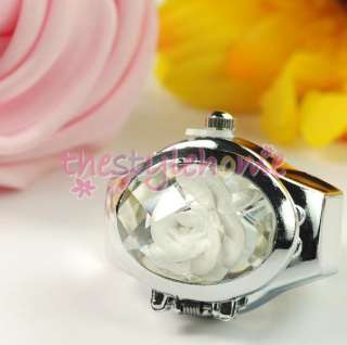   Inlay Oval Cover Finger Ring Watch Lovely Gift FOR Girl NEW  