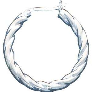  Sterling Silver Twisted Hoop Earrings Jewelry: Jewelry