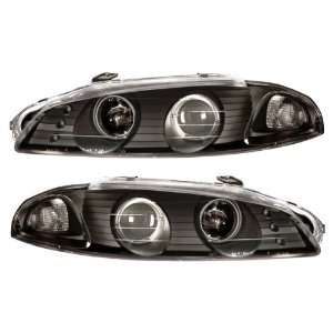   99 Mitsubishi Eclipse Black LED Halo Projector Headlights Automotive