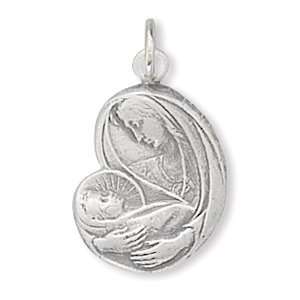   Virgin Mary with Baby Jesus Charm .925 Sterling Silver Jewelry
