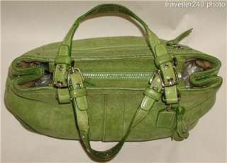 COACH Pebbled Green Leather Hamptons Shopper Tote Hand bag Shoulder 