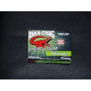 Mad Croc Energy Gum Spiked Spearmint Sugar Free (Pack of 5 Boxes with 