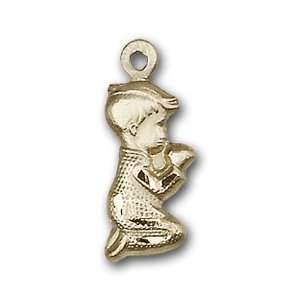   Lapel Badge Medal with Praying Boy Charm and Angel w/Wings Pin Brooch