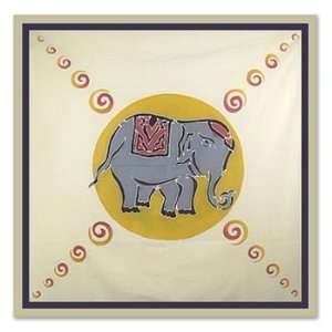  Cotton wall hanging, Smiling Elephant