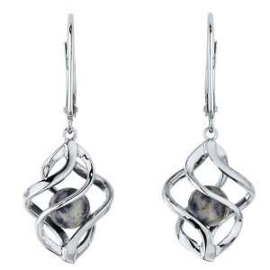  Sterling Silver Pyrite Dangle Earrings: Jewelry