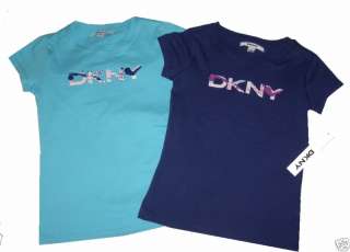NEW~DKNY~ LOGO~BLUE~T SHIRT~KIDS~GIRLS~4, 5, 6, or 6X  