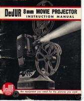 DeJUR 8mm Movie Projector Instruction Manual  