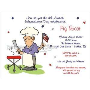  Patriotic Bbq Guy Party Invitations Toys & Games