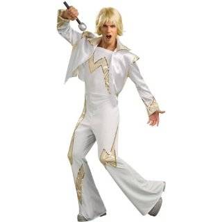  Adult Mens White Studio 54 Disco Jumpsuit Costume 