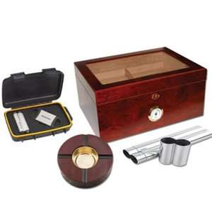 75 100 Cigar Glass Top Humidor with Accessories 