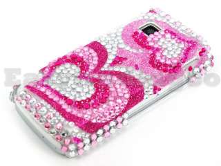 Crystal Bling Back Case Cover for Nokia 5230 Pink Heart  