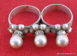 ethnic tribal old silver double ring rajasthan india  